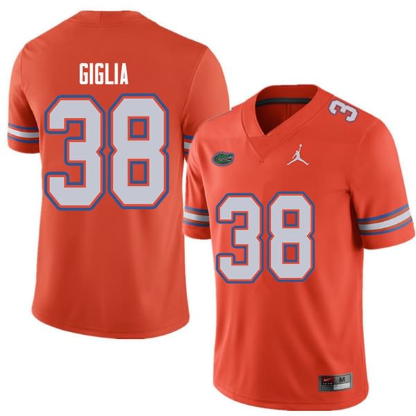 NCAA Florida Gators Anthony Giglia Men's #38 Jordan Brand Orange Stitched Authentic College Football Jersey RRN2464JK